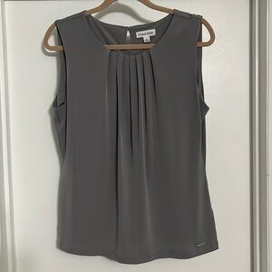 Calvin Klein Pleat Neck Sleeveless Top
